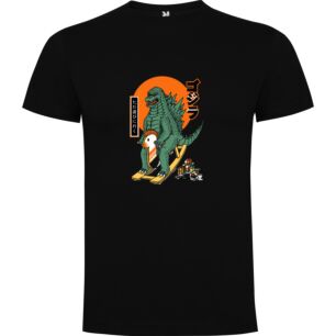 Sled-riding Kaiju: A Godzilla Portrait Tshirt