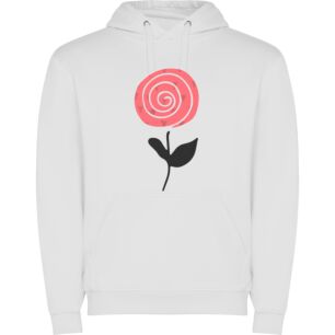 Spiral Rose Bloom Φούτερ με κουκούλα σε χρώμα Λευκό Small