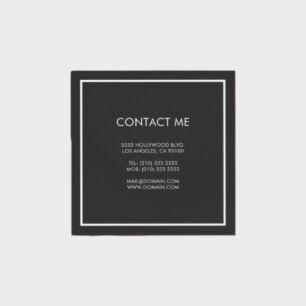 Square Minimalist Black and White Monogram Square Business Card