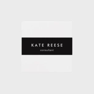Professional Modern Black and White Striped Square Business Card