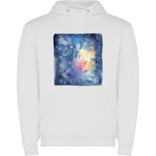 Starry Space Watercolor Dreams Φούτερ με κουκούλα σε χρώμα Λευκό Small