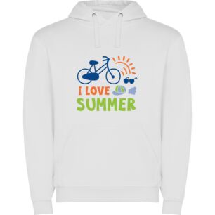 Summer Bike Bliss Φούτερ με κουκούλα σε χρώμα Λευκό Large
