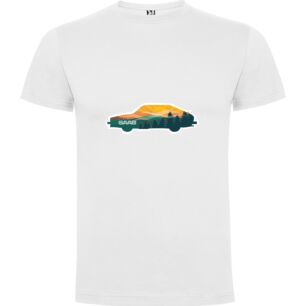 Sunset Car Sticker Tshirt σε χρώμα Λευκό 11-12 ετών
