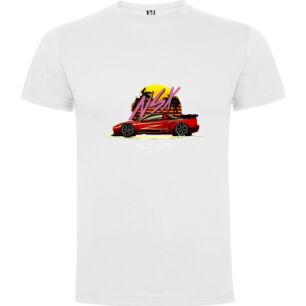 Sunset NSX Outrun Tshirt σε χρώμα Λευκό XXXLarge(3XL)
