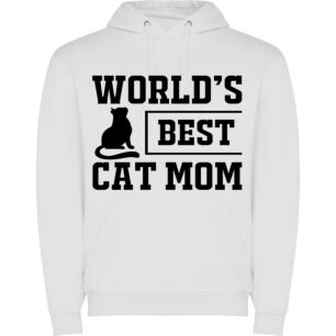 Superior Cat Mom Queen Φούτερ με κουκούλα σε χρώμα Λευκό Large