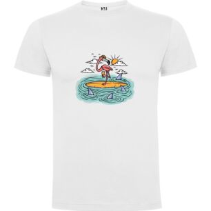 Surfing Flamingo Miami Tshirt