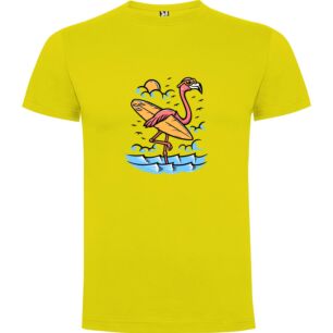 Surfing Flamingo: Retro Delight Tshirt
