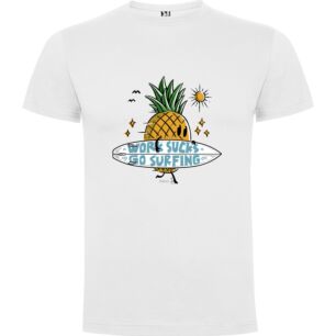 Surfing Pineapple Sticker Tshirt σε χρώμα Λευκό XXLarge