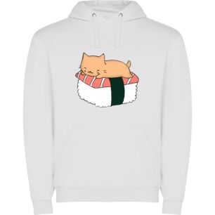 Sushi Cat Snooze Φούτερ με κουκούλα σε χρώμα Λευκό 11-12 ετών