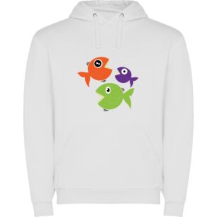 Swimming Fish Ensemble Φούτερ με κουκούλα σε χρώμα Λευκό XXLarge
