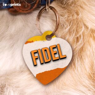 custom Fidel Ταυτότητα Σκύλου σε Σχήμα Καρδιά από Αλουμινίο (3,18x3.51-1.14mm)