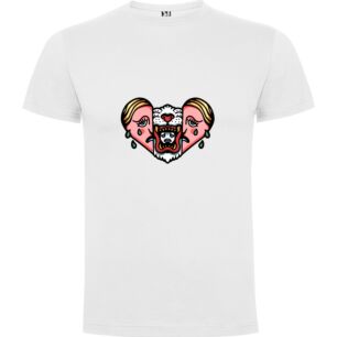 Symmetrical Feline Horror Tshirt σε χρώμα Λευκό Large