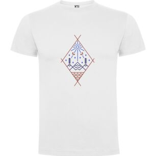 Symmetrical Mountain Landscape Tshirt σε χρώμα Λευκό Small