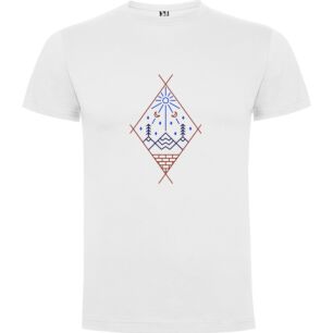 Symmetrical Mountain Landscape Tshirt σε χρώμα Λευκό XXXLarge(3XL)