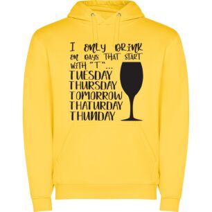 T-Time Wine Bliss Φούτερ με κουκούλα σε χρώμα Κίτρινο XXLarge