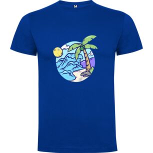Tropical Dreamscape Vibes Tshirt σε χρώμα Μπλε Small