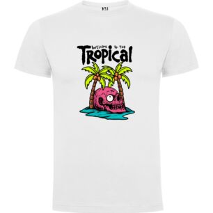 Tropical Pink Paradise Tshirt σε χρώμα Λευκό Medium