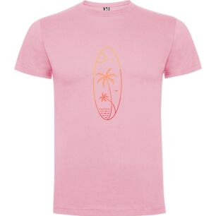 Tropical Serenity: Vector Sunset Tshirt σε χρώμα Ροζ XLarge