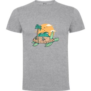 Tropical Surfing Turtle: Exquisite Digital Art Tshirt