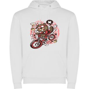 Whimsical Biker Mascots Φούτερ με κουκούλα σε χρώμα Λευκό XXLarge