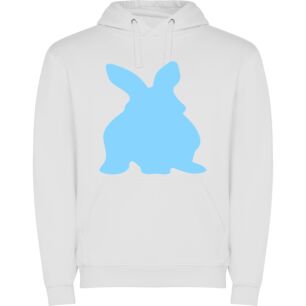 Whimsical Blue Bunny Φούτερ με κουκούλα σε χρώμα Λευκό Large