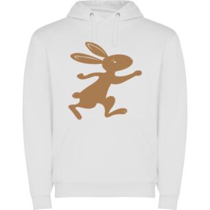 Whimsical Bunny Silhouette Φούτερ με κουκούλα σε χρώμα Λευκό Large