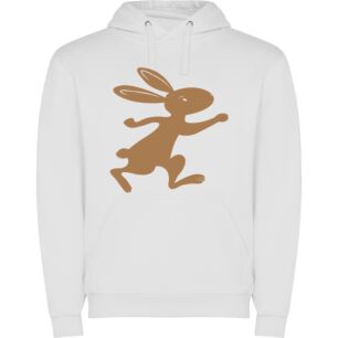 Whimsical Bunny Silhouette Φούτερ με κουκούλα σε χρώμα Λευκό XLarge