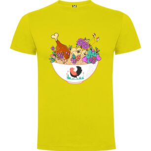 Whimsical Rooster Noodle Bowl Tshirt