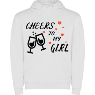Wine and Girl: Cheers! Φούτερ με κουκούλα σε χρώμα Λευκό XXLarge