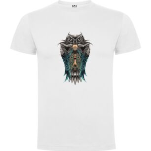 Winged Alien Owl Art Tshirt σε χρώμα Λευκό Large
