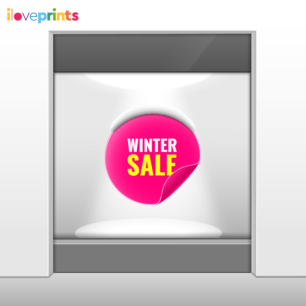 Αυτοκόλλητο Βιτρίνας Winter Sale Pink Sticker
