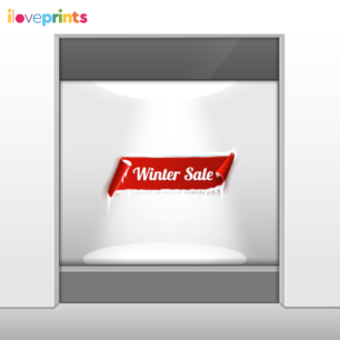 Αυτοκόλλητο Βιτρίνας Winter Sale Red Sticker