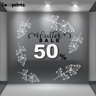 Αυτοκόλλητο Βιτρίνας Winter Sale 50%