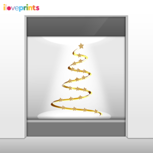 Αυτοκόλλητο Βιτρίνας Christmas Tree with Stars