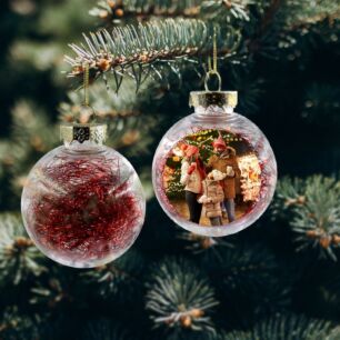 Διάφανη Μπάλα για Δέντρο "Χαρούμενα Χριστούγεννα"
