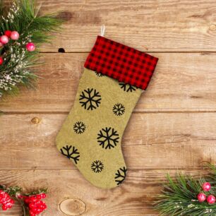 Χριστουγεννιάτικη Κάλτσα Black Snow Flakes