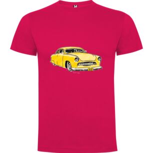 Yellow Classic Car Illustration Tshirt