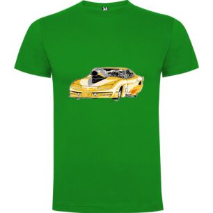 Yellow Speedster: A Digital Illustration Tshirt