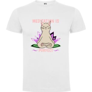 Zen Cat Meditates Tshirt σε χρώμα Λευκό XXXLarge(3XL)